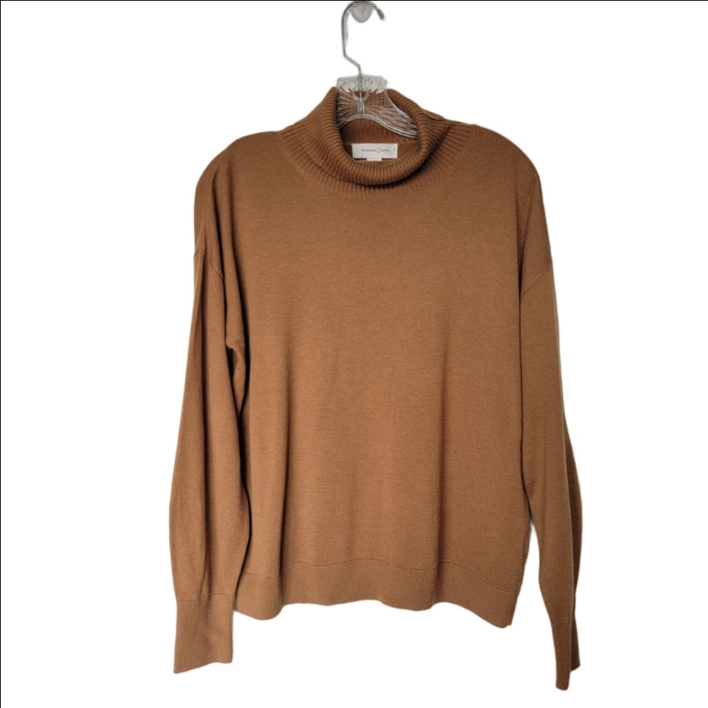 Treasure & Bond Women's Tan Turtleneck Sweater Size Small